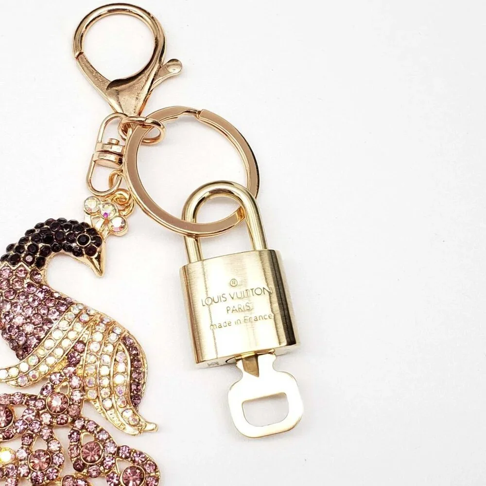 Authentic LV Gold Padlock🔒 Unbranded Swan Keychain Charm for Louis Vuitton Bag